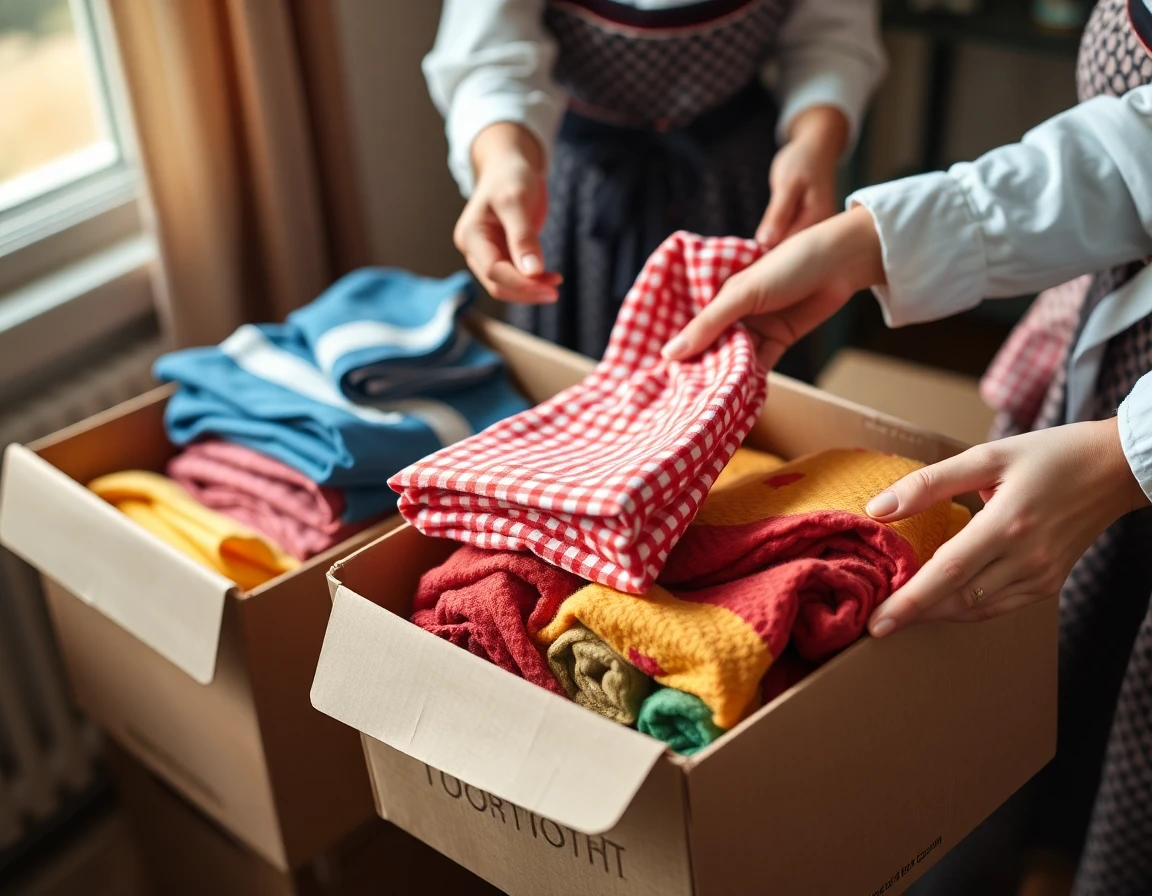 Dirndl werden gespendet und weitergegeben